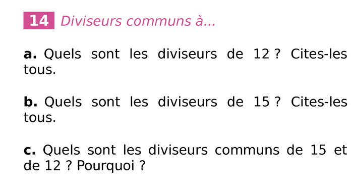 Nombres Entiers Multiples Diviseurs Multiples Et Diviseurs Exercice N